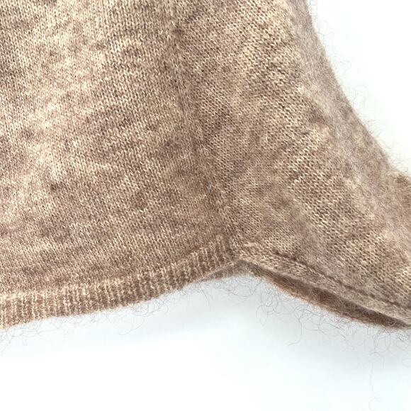 MO&Co. women’s cropped oversized wool and Kid mohair blend poncho sweater - Picture 2 of 6